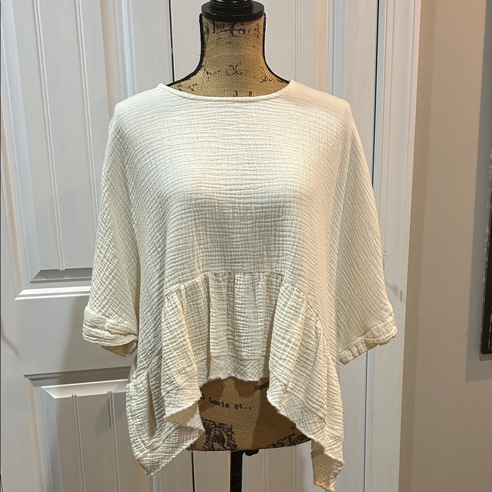 Newbury Kustom Cream Textured Blouse